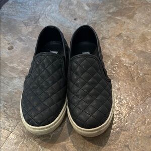 Steve Madden Black Quilted Slip-On Loafers